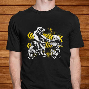Bikergod Motorcycle Dad And Son Dirt Bike Rider Motocross T-shirt, Crew-neck Sweatshirt, Hoodie, Tank Top, V-neck T-shirt Design 2D Full Printed Sizes S - 5XL - NABY211
