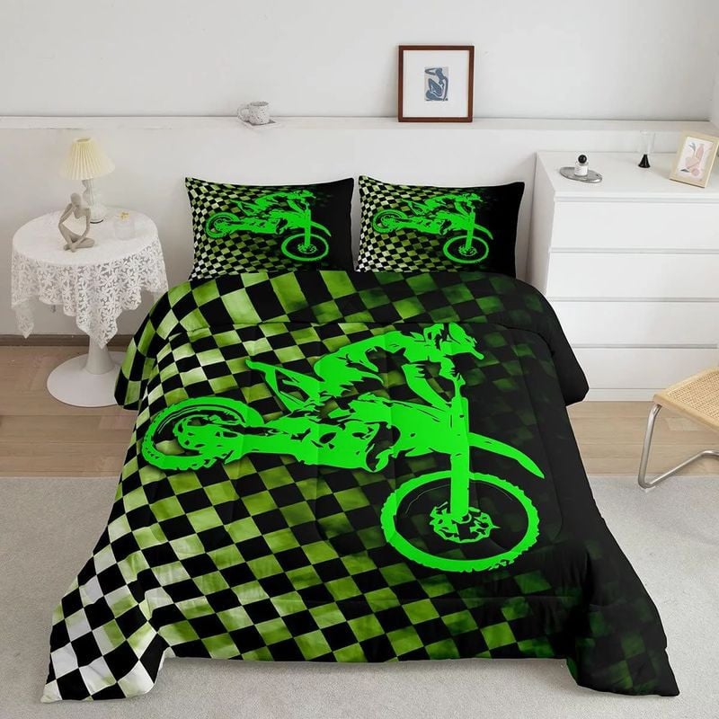Bikergod Motorcycle Motocross Rider Bedding Set Cover Design 3D - NABT376