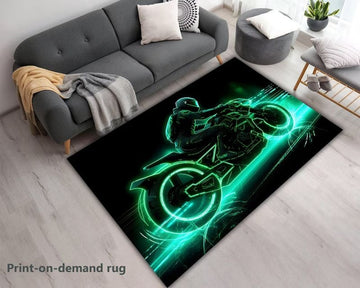 Bikergod Motorcycle Race Motorcycle Rug Home Floor Decor NABU227