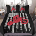 Bikergod Motorcycle Motocross Dirt Bike USA Flag Bedding Set Cover Design 3D - NABY240