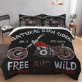 Bikergod Motorcycle Natural Born Riders Bedding Set Cover Design 3D - NABT334