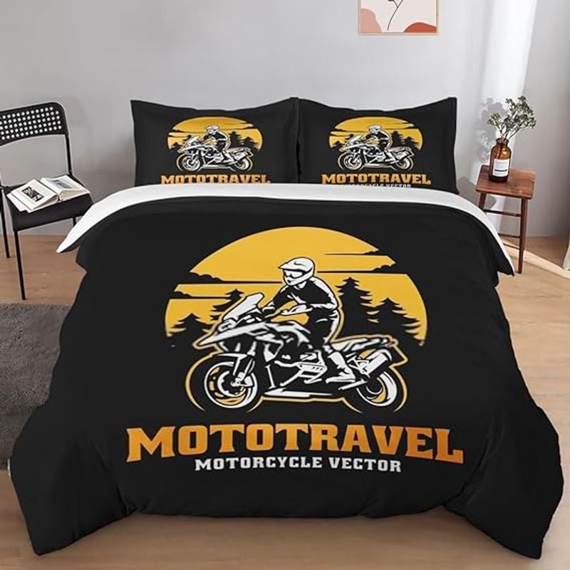 Bikergod Motorcycle Motortravel Bedding Set Cover Design 3D - NABL323