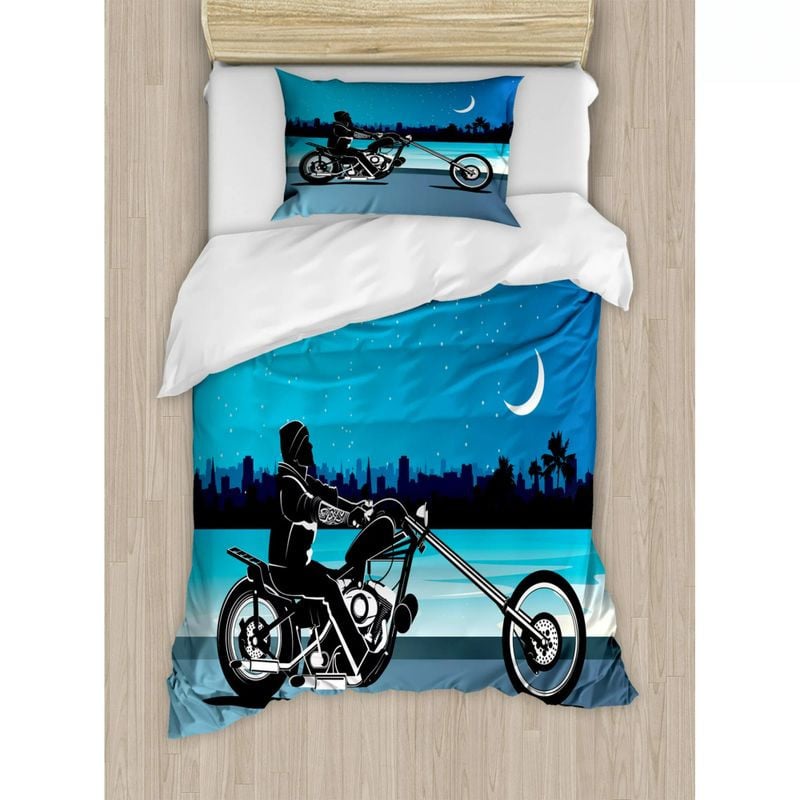 Bikergod Motorcycle Biker Bedding Set Cover Design 3D - NABT362