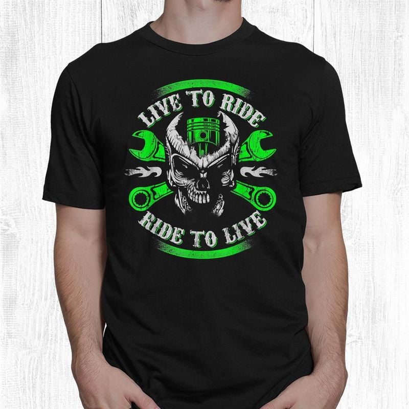 Bikergod Motorcycle Live To Ride Ride To Live Skull Biker T-shirt, Crew-neck Sweatshirt, Hoodie, Tank Top, V-neck T-shirt Design 2D Full Printed Sizes S - 5XL - NABY222