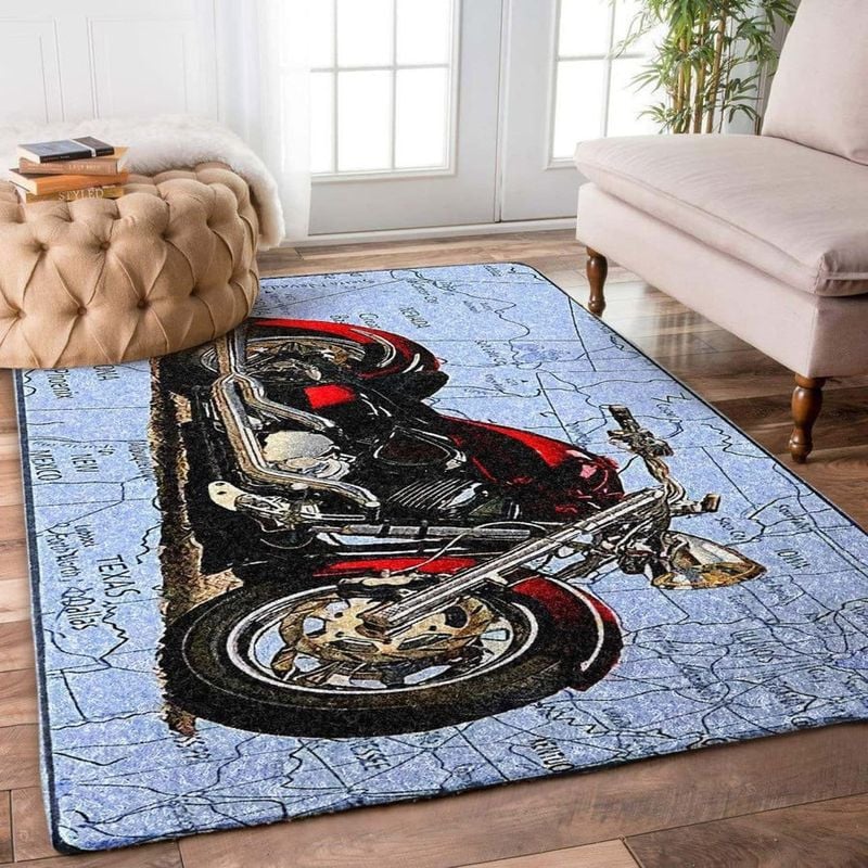Bikergod Motorcycle Dirt Bike Rug Home Floor Decor NABL339