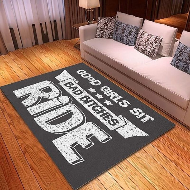 Bikergod Motorcycle Bad Bitches Ride Rug Home Floor Decor NABU221
