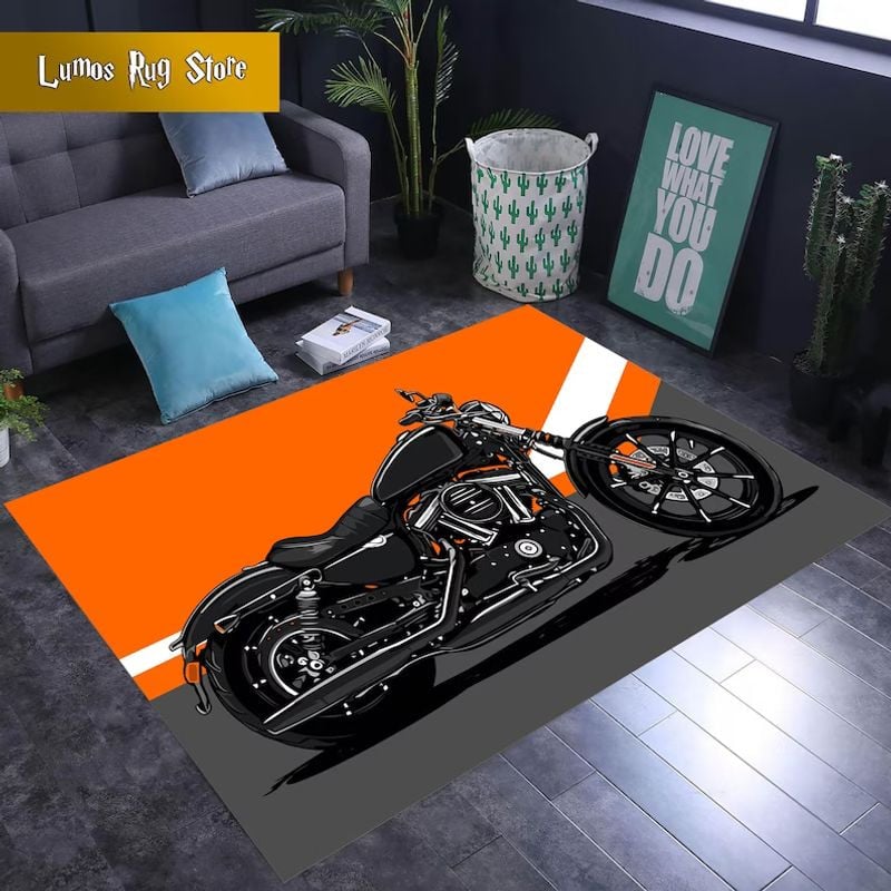 Bikergod Motorcycle Vintage Retro Rug Home Floor Decor NABU234