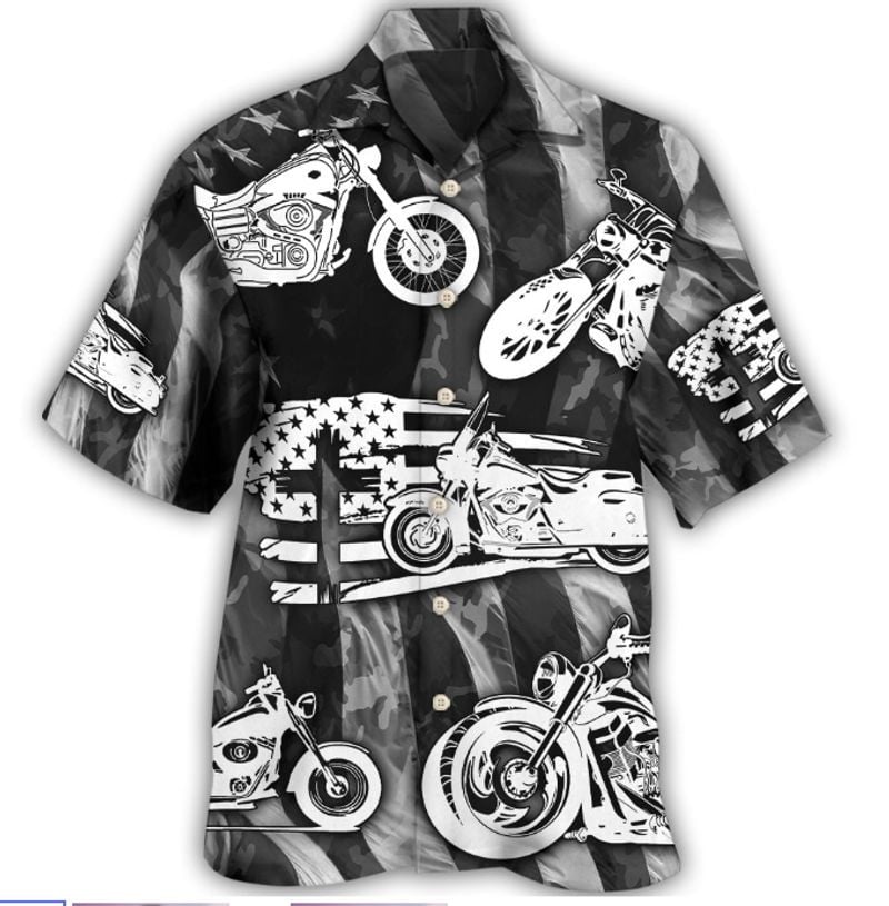 Bikergod Motorcycle US Flag COTTON Hawaii Shirt Design 3D Full Printed Sizes S - 5XL NABL306