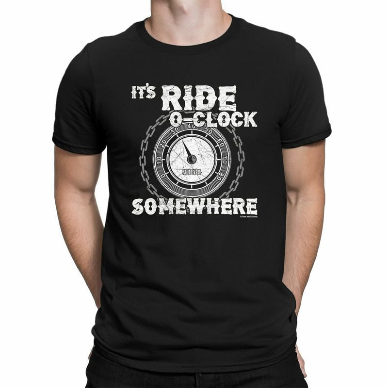 Bikergod Motorcycle It's Ride O-clock Somewhere T-shirt, Crew-neck Sweatshirt, Hoodie, Tank Top, V-neck T-shirt Design 2D Full Printed Sizes S - 5XL - NABE246