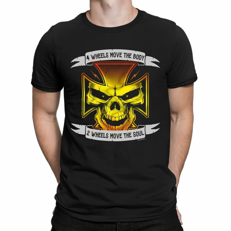 Bikergod Motorcycle 2 Wheels Move The Soul T-shirt, Crew-neck Sweatshirt, Hoodie, Tank Top, V-neck T-shirt Design 2D Full Printed Sizes S - 5XL - NABE241
