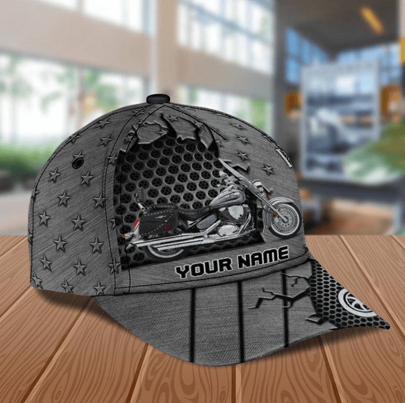 Bikergod Motorcycle Riding Is My Therapy Custom Name Classic Cap NABJ170
