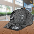 Bikergod Motorcycle Riding Is My Therapy Custom Name Classic Cap NABJ170