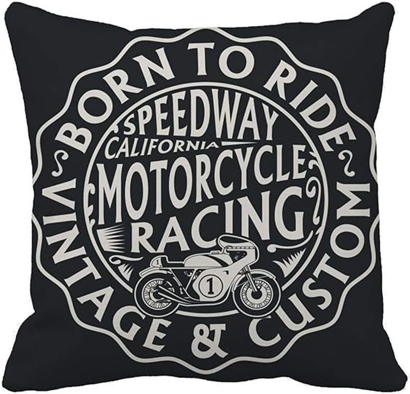 Bikergod Motorcycles Born To Ride Vintage And Custom Pillow Case Design 3D Full Printed NABE274