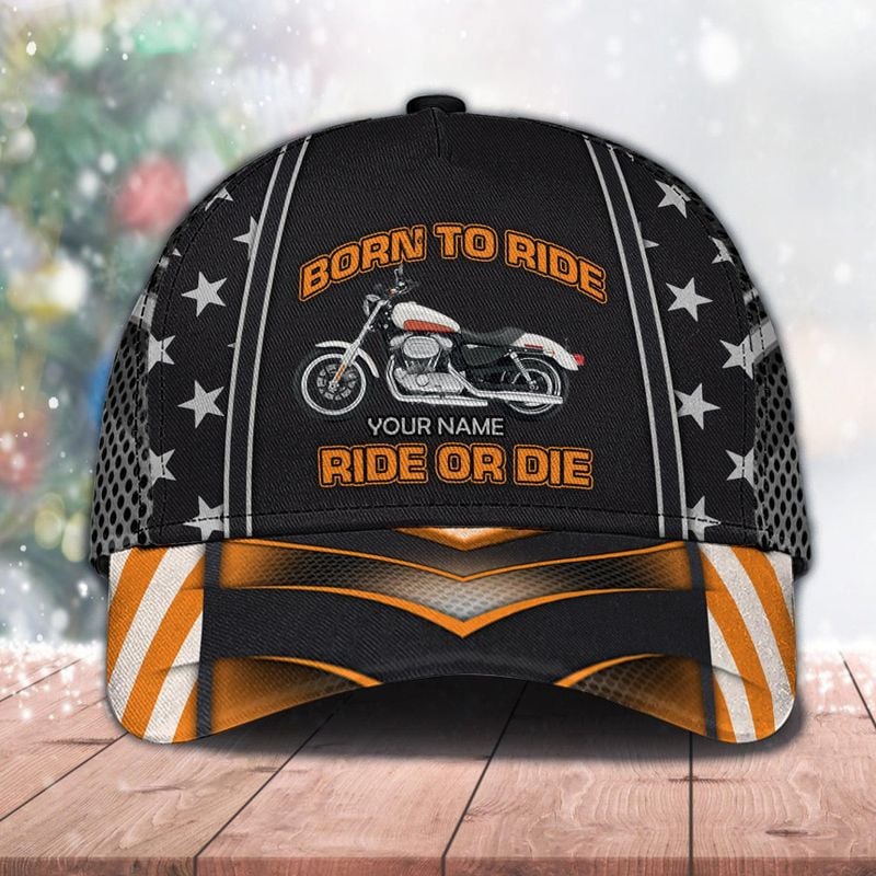 Bikergod Motorcycle Born To Ride Custom Name Classic Cap NABJ165