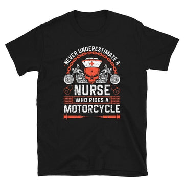 Bikergod Motorcycle Never Underestimate A Nurse Who Rides A Motorcycle T-shirt, Crew-neck Sweatshirt, Hoodie, Tank Top, V-neck T-shirt Design 2D Full Printed Sizes S - 5XL - NABK211