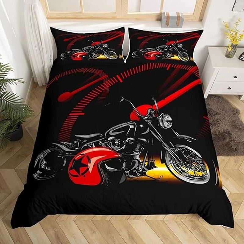 Bikergod Motorcycle Motocross Bedding Set Cover Design 3D - NABL329