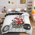 Bikergod Motorcycle Santa Claus Ride Motorcycle Christmas Bedding Set Cover Design 3D - NABL328