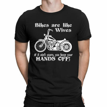 Bikergod Motorcycle Bikes Are Like Wives T-shirt, Crew-neck Sweatshirt, Hoodie, Tank Top, V-neck T-shirt Design 2D Full Printed Sizes S - 5XL - NABE243