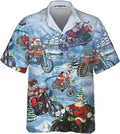 Bikergod Motorcycle Santa On Motorcycle Christmas COTTON Hawaii Shirt Design 3D Full Printed Sizes S - 5XL NABD414