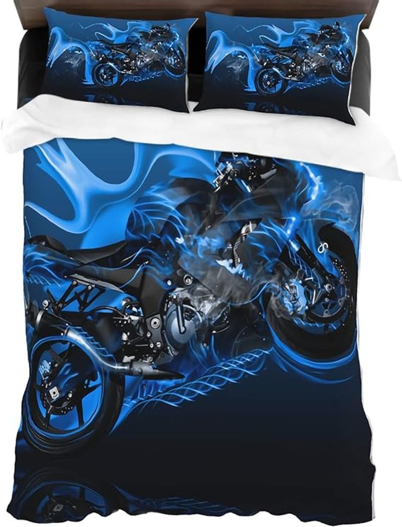 Bikergod Motorcycle Motorbike Bedding Set Cover Design 3D - NABL348