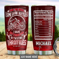 Bikergod Motorcycle Amazing Biker Nutritional Facts Custom Name Steelers Stainless Steel 20 Oz Tumbler- NABL317