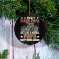 Bikergod Motorcycle I'm A Biker Papa Ceramics Round Ornament NABW308
