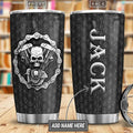 Bikergod Motorcycle Skull Biker Custom Name Steelers Stainless Steel 20 Oz Tumbler- NABL320