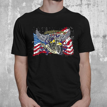 Bikergod Motorcycle American Pride Motorcycles T-shirt, Crew-neck Sweatshirt, Hoodie, Tank Top, V-neck T-shirt Design 2D Full Printed Sizes S - 5XL - NABR274