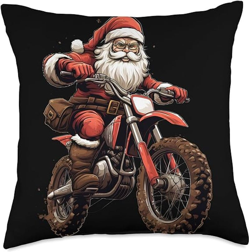 Bikergod Motorcycles Santa Claus Ride Motorcycle Christmas Pillow Case Design 3D Full Printed NABE266