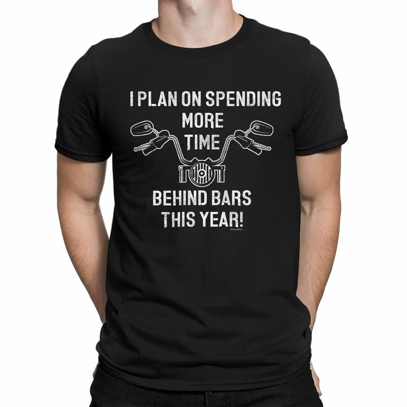 Bikergod Motorcycle I Plan On Spending More Time Behind Bars This Year T-shirt, Crew-neck Sweatshirt, Hoodie, Tank Top, V-neck T-shirt Design 2D Full Printed Sizes S - 5XL - NABE253