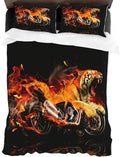 Bikergod Motorcycle Motorbike Tiger Bedding Set Cover Design 3D - NABL345