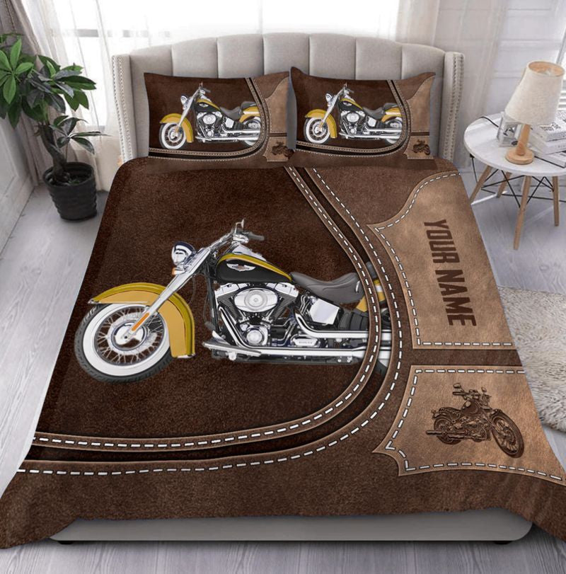 Bikergod Motorcycle Custom Name Bedding Set Cover Design 3D - NABJ148
