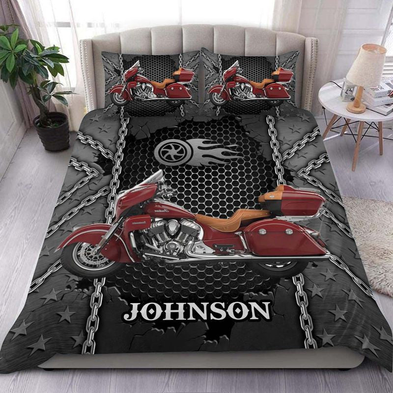 Bikergod Motorcycle Custom Name Bedding Set Cover Design 3D - NABJ154