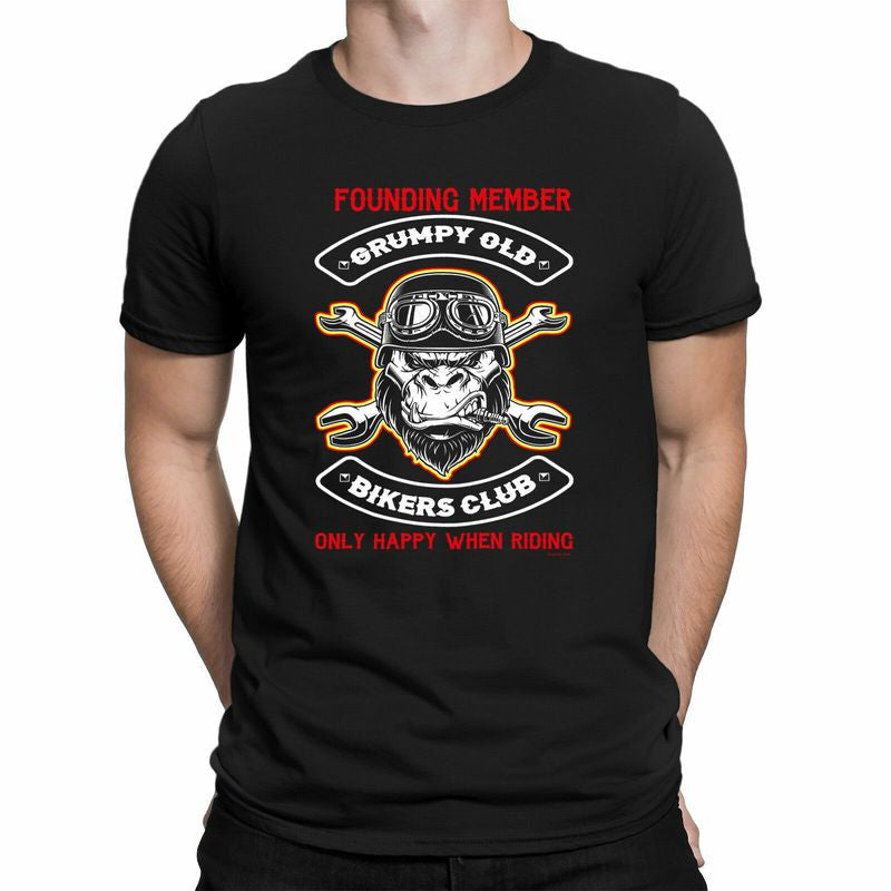 Bikergod Motorcycle Grumpy Old Bikers Club T-shirt, Crew-neck Sweatshirt, Hoodie, Tank Top, V-neck T-shirt Design 2D Full Printed Sizes S - 5XL - NABE244