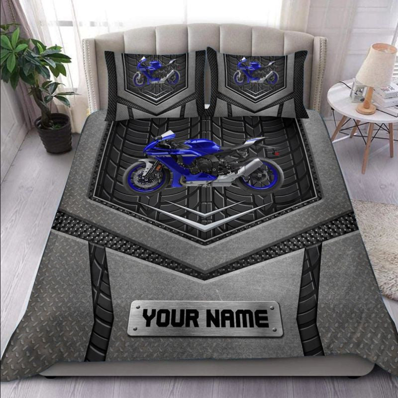 Bikergod Motorcycle Custom Name Bedding Set Cover Design 3D - NABJ150