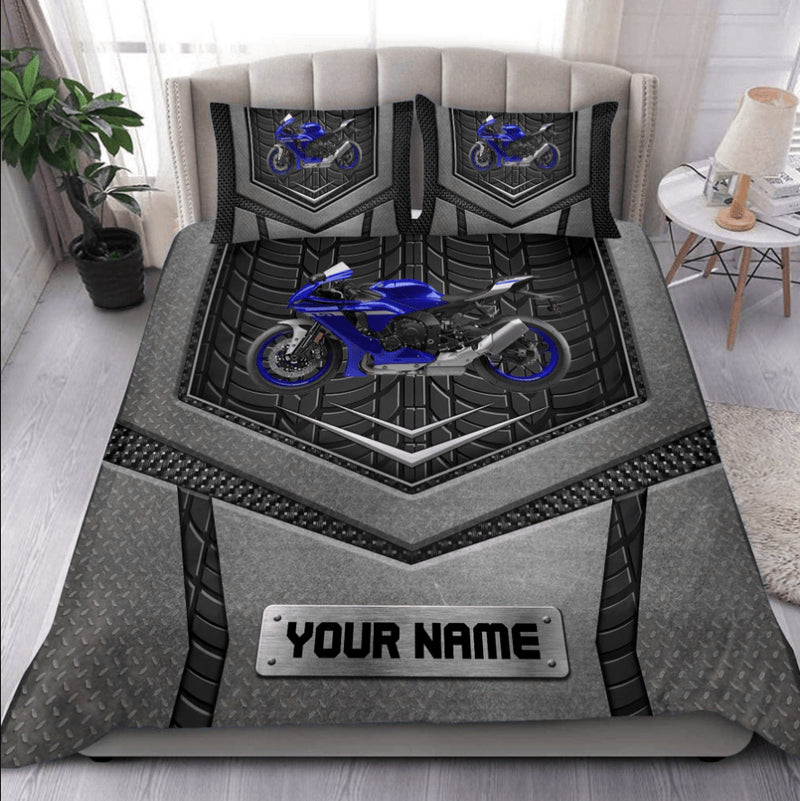 Bikergod Motorcycle Custom Name Bedding Set Cover Design 3D - NABJ150