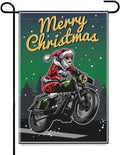 Bikergod Motorcycle Santa Claus Ride Motorcycle Merry Christmas Garden Flag NABE237