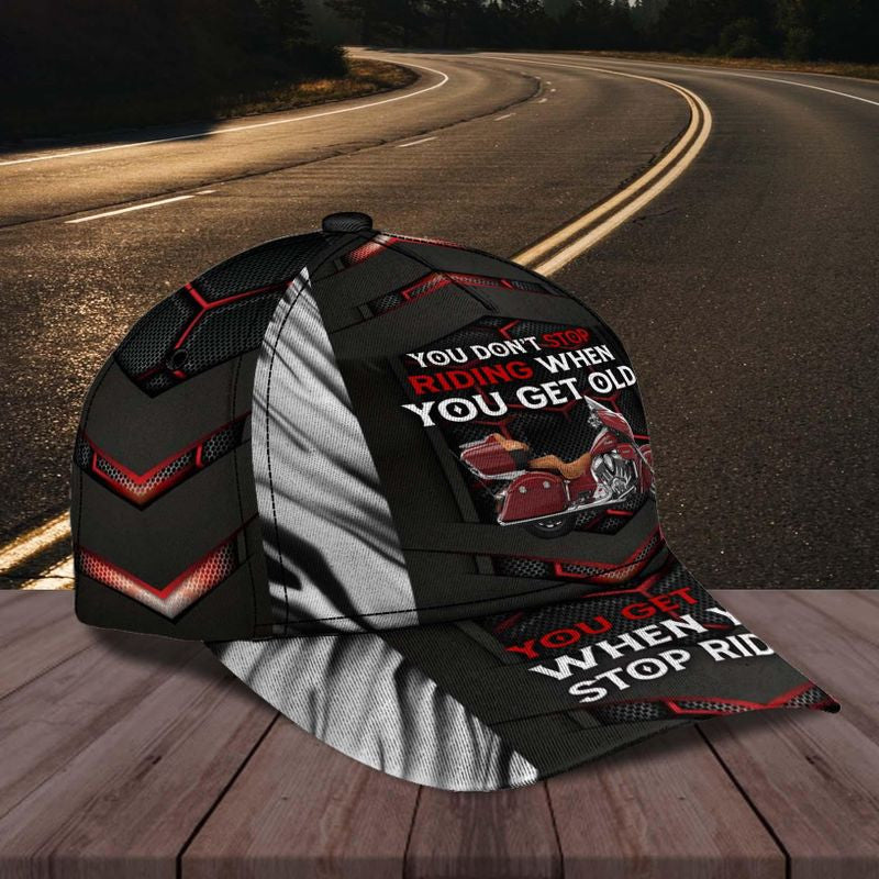 Bikergod Motorcycle You Don't Stop Riding When You Get Old Classic Cap NABJ162