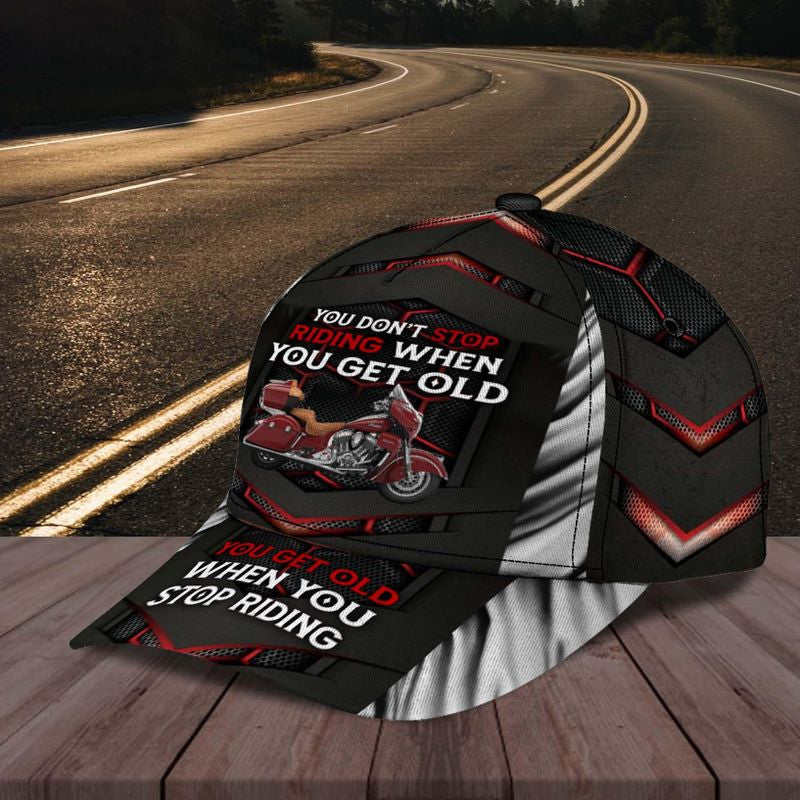 Bikergod Motorcycle You Don't Stop Riding When You Get Old Classic Cap NABJ162