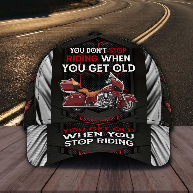 Bikergod Motorcycle You Don't Stop Riding When You Get Old Classic Cap NABJ162