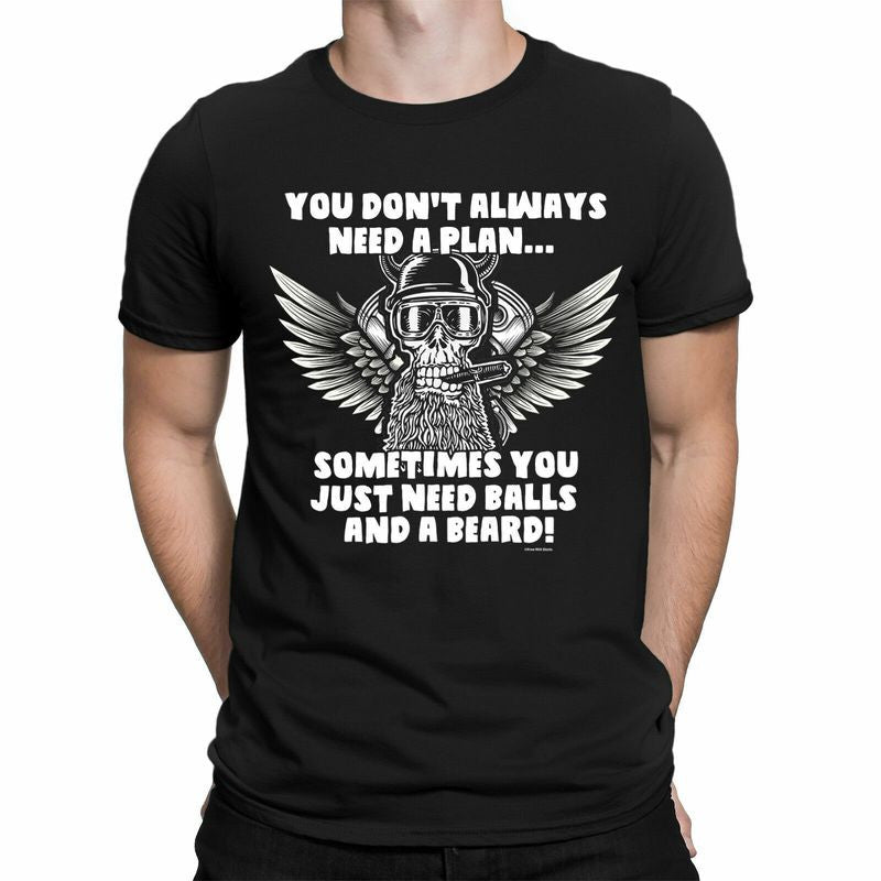 Bikergod Motorcycle You Don't Always Need A Plan T-shirt, Crew-neck Sweatshirt, Hoodie, Tank Top, V-neck T-shirt Design 2D Full Printed Sizes S - 5XL - NABE258