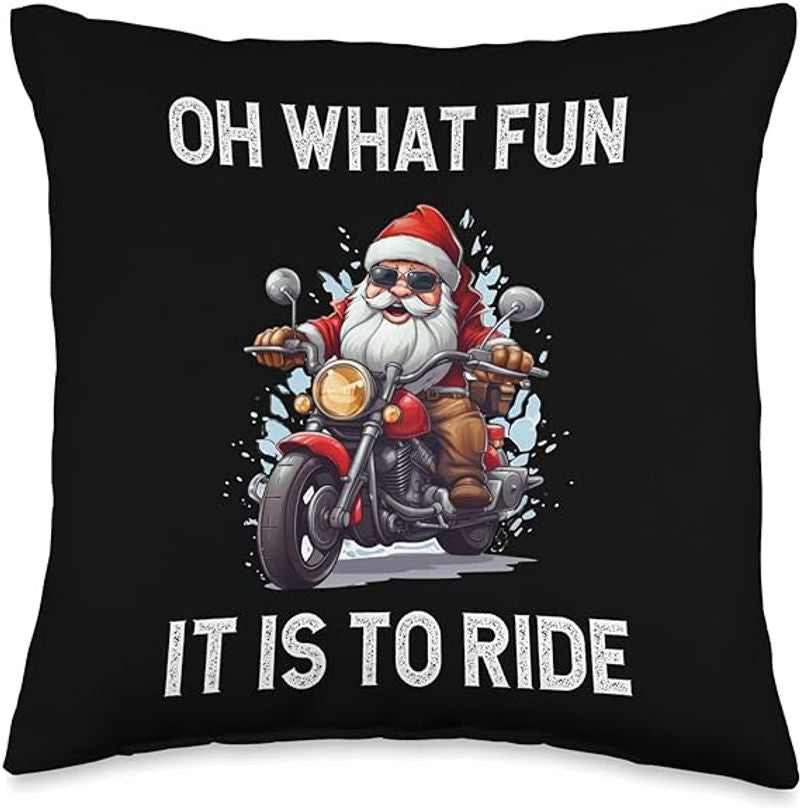 Bikergod Motorcycles Christmas Santa On Bike Oh What Fun It Is To Ride Pillow Case Design 3D Full Printed NABE264