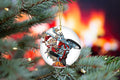 Bikergod Motorcycle Merry Christmas Ceramic Round Ornament NABW328