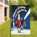 Bikergod Motorcycle Santa Claus Ride Motorcycle Merry Christmas And Happy New Year Garden Flag NABE234