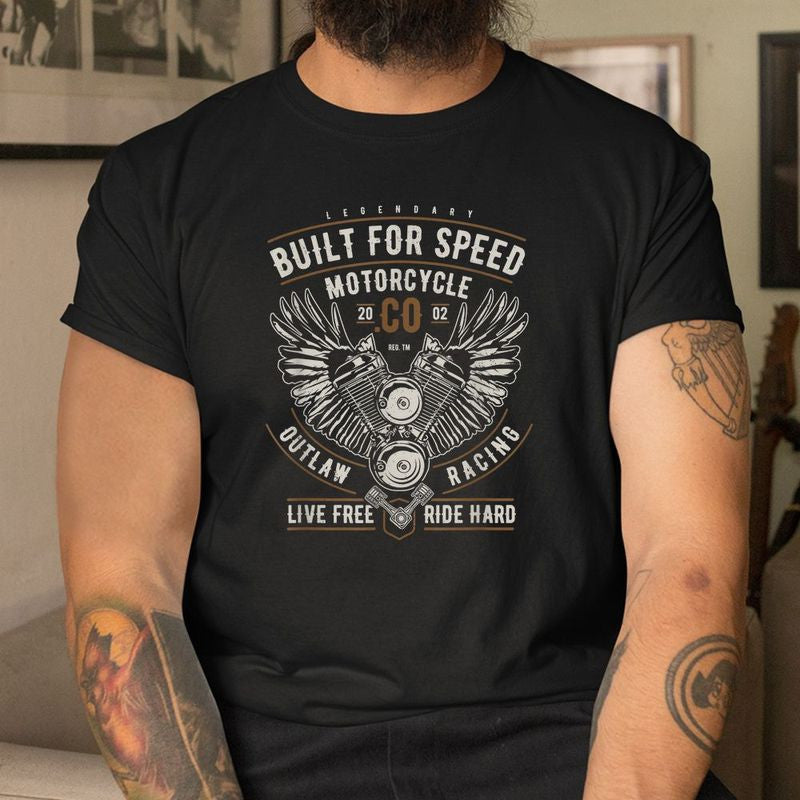 Bikergod Motorcycle Live Free Ride Hard T-shirt, Crew-neck Sweatshirt, Hoodie, Tank Top, V-neck T-shirt Design 2D Full Printed Sizes S - 5XL - NABR287