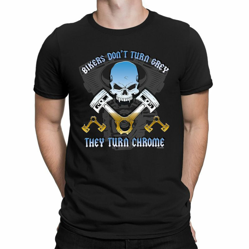 Bikergod Motorcycle Bikers Don't Turn Grey T-shirt, Crew-neck Sweatshirt, Hoodie, Tank Top, V-neck T-shirt Design 2D Full Printed Sizes S - 5XL - NABE242