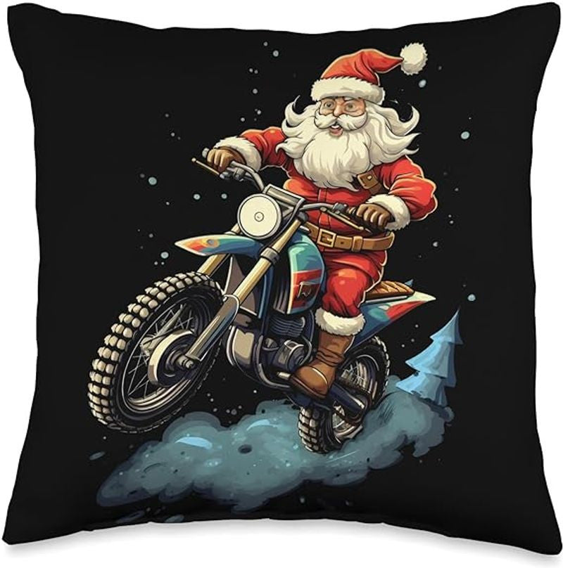 Bikergod Motorcycles Santa Claus Ride Motorcycle Christmas Pillow Case Design 3D Full Printed NABE268