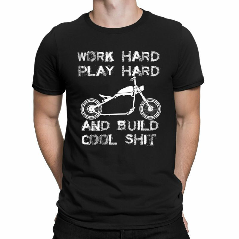 Bikergod Motorcycle Work Hard Play Hard T-shirt, Crew-neck Sweatshirt, Hoodie, Tank Top, V-neck T-shirt Design 2D Full Printed Sizes S - 5XL - NABE257