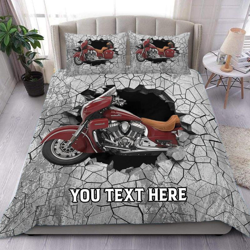 Bikergod Motorcycle Custom Name Bedding Set Cover Design 3D - NABJ132