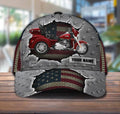Bikergod Motorcycle American Flag Custom Name Classic Cap NABJ184